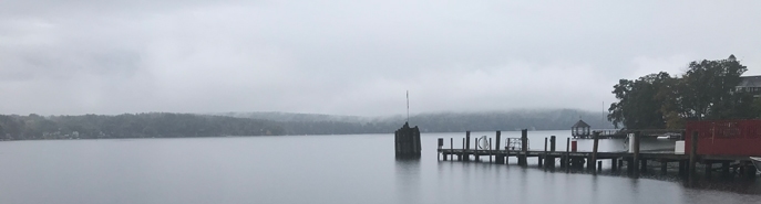 A picture of a serene, misty lake to illustrate a blog post giving thanks for 25 years in business.
