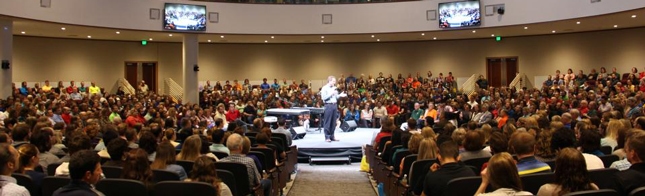 An image of a town hall meeting, to illustrate a post on town hall meeting webcast tips.