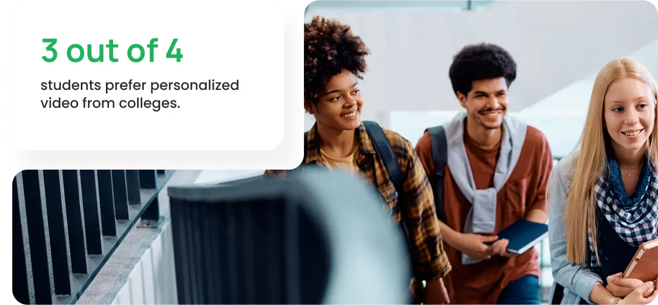3 out of 4 students prefer personalized video from colleges.